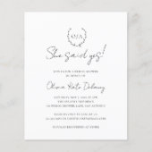 Monogram Elegant Budget Bridal Shower Uitnodiging Flyer (Voorkant)