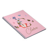 Monogram Elegant Butterfly Colorful Floral Notitieboek (Rechterzijde)