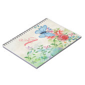 Monogram Elegant Butterfly Colorful Floral Notitieboek (Linkerzijde)