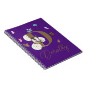 Monogram Elegant Butterfly Colorful Floral Notitieboek (Rechterzijde)