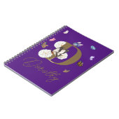 Monogram Elegant Butterfly Colorful Floral Notitieboek (Linkerzijde)