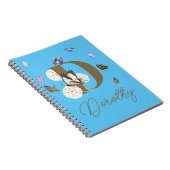 Monogram Elegant Butterfly Colorful Floral Notitieboek (Rechterzijde)