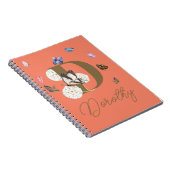Monogram Elegant Butterfly Colorful Floral Notitieboek (Rechterzijde)