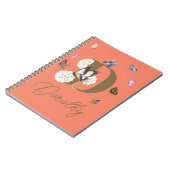 Monogram Elegant Butterfly Colorful Floral Notitieboek (Linkerzijde)