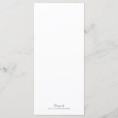 Monogram Elegant Chic Black Dot Clean Wedding Menu (Achterkant)