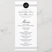 Monogram Elegant Chic Black Dot Clean Wedding Menu (Voorkant)