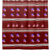 Monogram Elegant Chic Bloem en gestreept Douchegordijn (Voorkant)