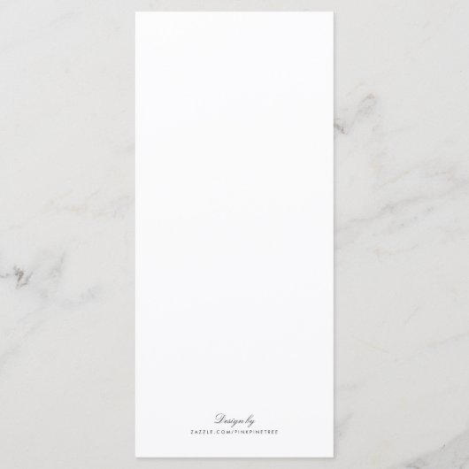 Monogram Elegant Chic Zwart Stip Schoon Trouw Menu (Achterkant)