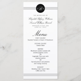 Monogram Elegant Chic Zwart Stip Schoon Trouw Menu