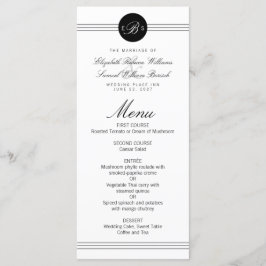 Monogram Elegant Chic Zwarte Stip Schoon Trouw Men Menu
