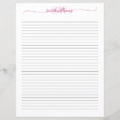 Monogram Elegant Chique Script Naam Stationery Pap (Voorkant)