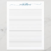 Monogram Elegant Chique Script Naam Stationery Pap (Voorkant)