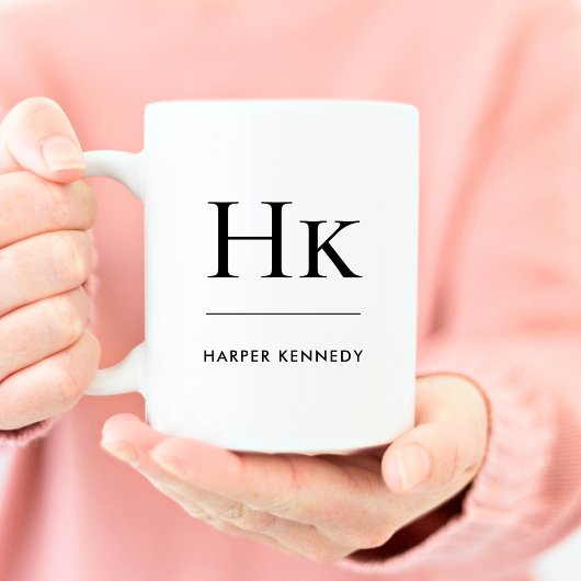 Monogram Elegant Classic Gepersonaliseerde Initiaa Koffiemok
