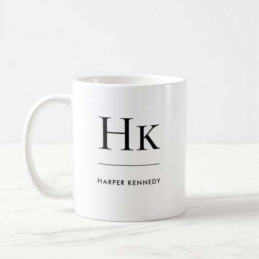 Monogram Elegant Classic Gepersonaliseerde Initiaa Koffiemok (Links)