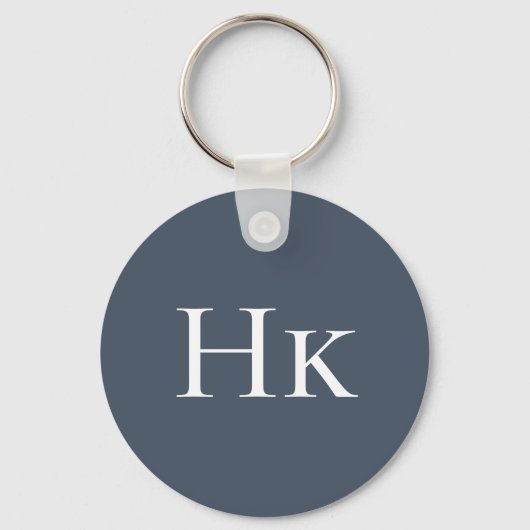 Monogram Elegant Classic Navy Monogrammed Initiaal Sleutelhanger (Voorkant)