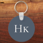 Monogram Elegant Classic Navy Monogrammed Initiaal Sleutelhanger (Achterkant)