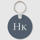 Monogram Elegant Classic Navy Monogrammed Initiaal Sleutelhanger (Achterkant)