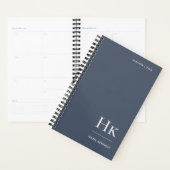 Monogram Elegant Classic Navy White Professional Planner (Display)
