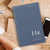 Monogram Elegant Classic Navy White Professional Planner