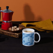 Monogram Elegant Custom Blue Denim Coffee Mug Koffiemok