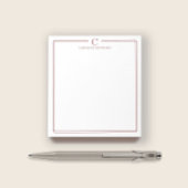 Monogram Elegant Diep Rode Rand Briefpapier Notitieblok