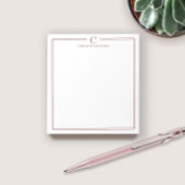 Monogram Elegant Diep Rode Rand Briefpapier Notitieblok