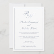 Monogram Elegant Dusty Blue op één bruiloft