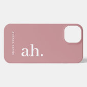 Monogram Elegant Dusty Roos Feminine Minimalist iPhone Hoesje (Achterkant horizontaal)