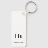 Monogram Elegant Eenvoudig Modern Minimalistisch W Sleutelhanger (Achterkant)