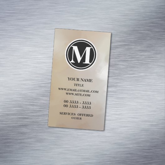 Monogram Elegant en Abstracte achtergrond Magnetisch Visitekaartje (Voorbeeld)