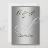 Monogram Elegant en Eenvoudige huwelijksuitnodigin Kaart (Voorkant)