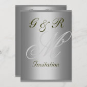 Monogram Elegant en Eenvoudige huwelijksuitnodigin Kaart (Voorkant / Achterkant)