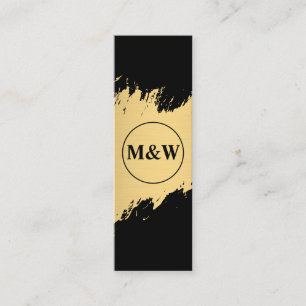 Monogram Elegant Faux Gold Grunge Mini Visitekaartje