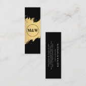 Monogram Elegant Faux Gold Grunge Mini Visitekaartje (Voorkant / Achterkant)