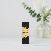 Monogram Elegant Faux Gold Grunge Mini Visitekaartje (Staand voorkant)