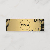 Monogram Elegant Faux Gold Grunge Mini Visitekaartje (Voorkant)