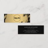 Monogram Elegant Faux Gold Grunge Mini Visitekaartje (Voorkant / Achterkant)
