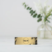 Monogram Elegant Faux Gold Grunge Mini Visitekaartje (Staand voorkant)