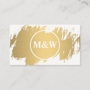Monogram Elegant Faux Gold Grunge Visitekaartje