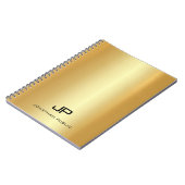 Monogram Elegant Faux Gold Sjabloon Modern Trendy Notitieboek (Linkerzijde)