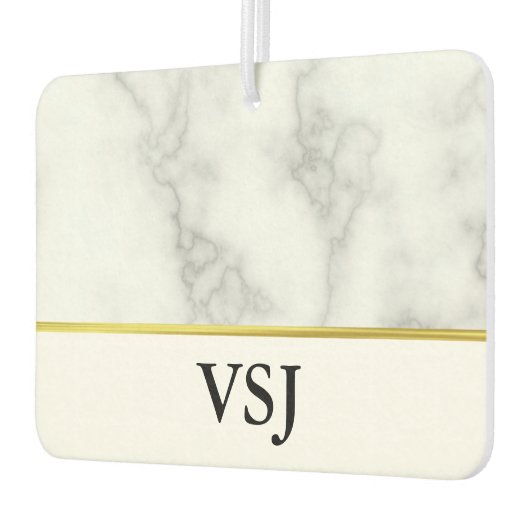 Monogram Elegant Faux Wit Marmer Luchtverfrisser (Links)