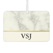 Monogram Elegant Faux Wit Marmer Luchtverfrisser (Voorkant)