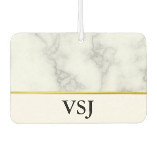 Monogram Elegant Faux Wit Marmer Luchtverfrisser