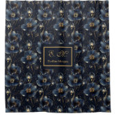 Monogram Elegant Floral Custom Shower Look Douchegordijn (Voorkant)
