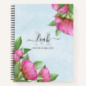 Monogram Elegant Floral  Floral Recipe Notitieboek (Voorkant)