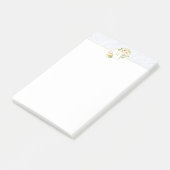 Monogram Elegant Floral Marble 4x6 Post It Notes (Schuin)