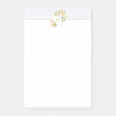 Monogram Elegant Floral Marble 4x6 Post It Notes (Voorkant)