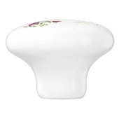 Monogram Elegant Floral Paarse Pansies Keramische Knop (Zijkant)