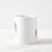 Monogram Elegant Floral Paarse Pansies Koffiemok (Center)
