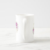 Monogram Elegant Floral  Paarse Pansies Porselein Kop (Achterkant)